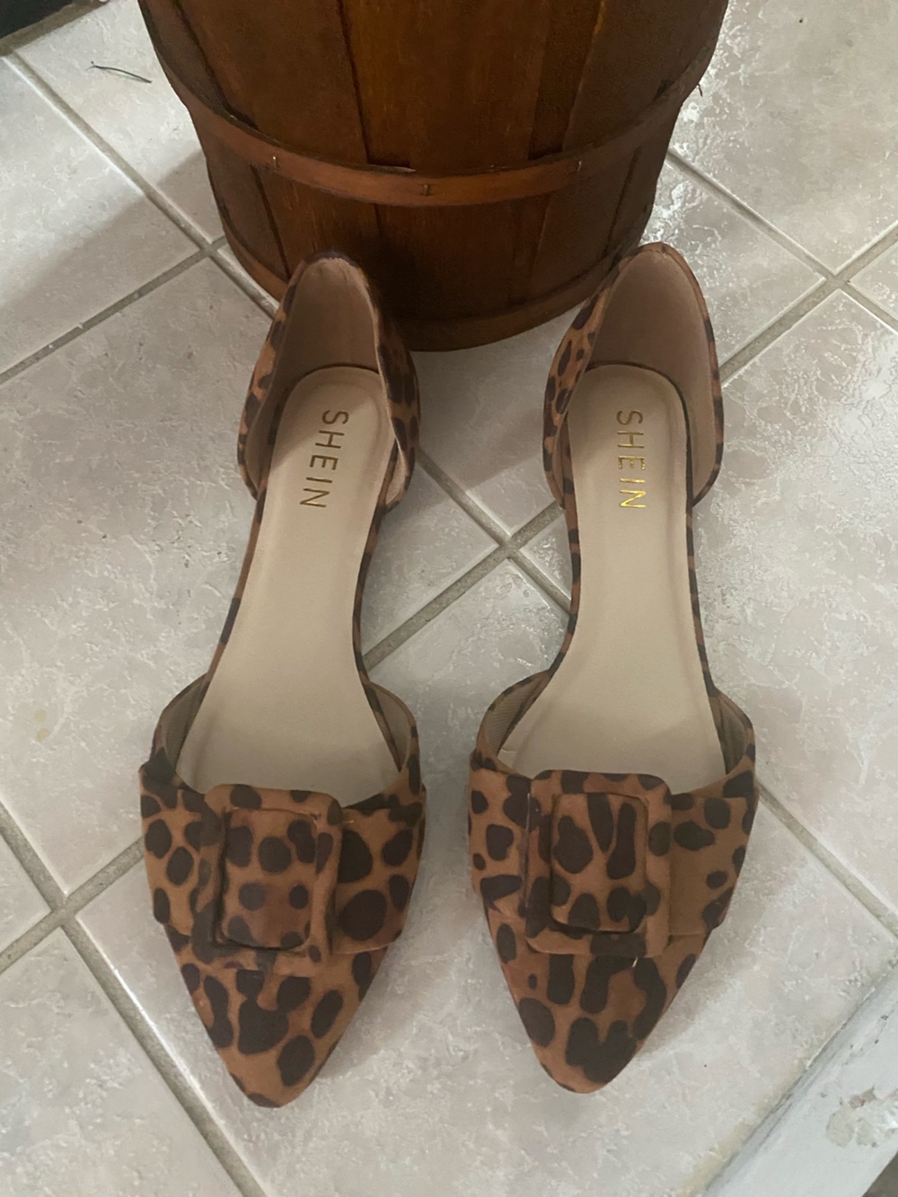 SHEIN Leopard Print Buckle Flats. Size 8.5